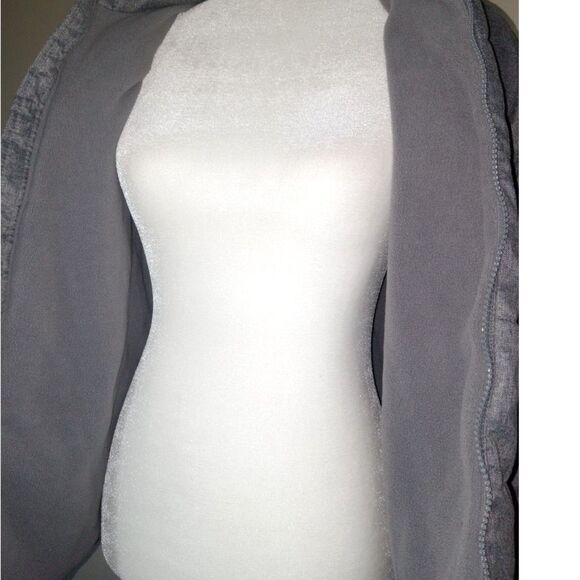 Old Navy Small Gray Fleece Puffer Jacket - Picture 5 of 7